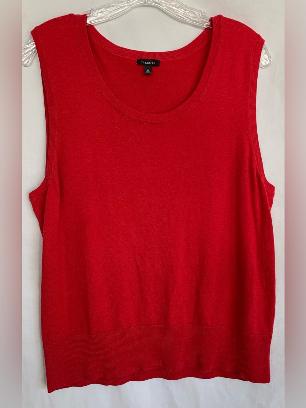 Talbots Red Sleeveless Scoop Neck Knit Top